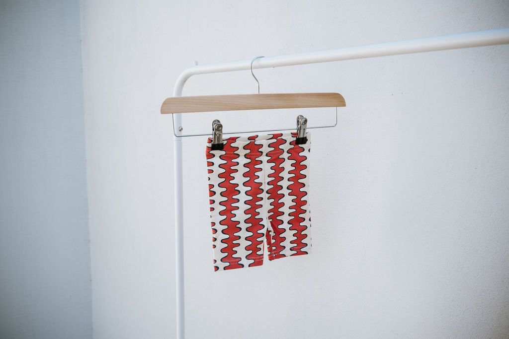 serpent bike shorts - red