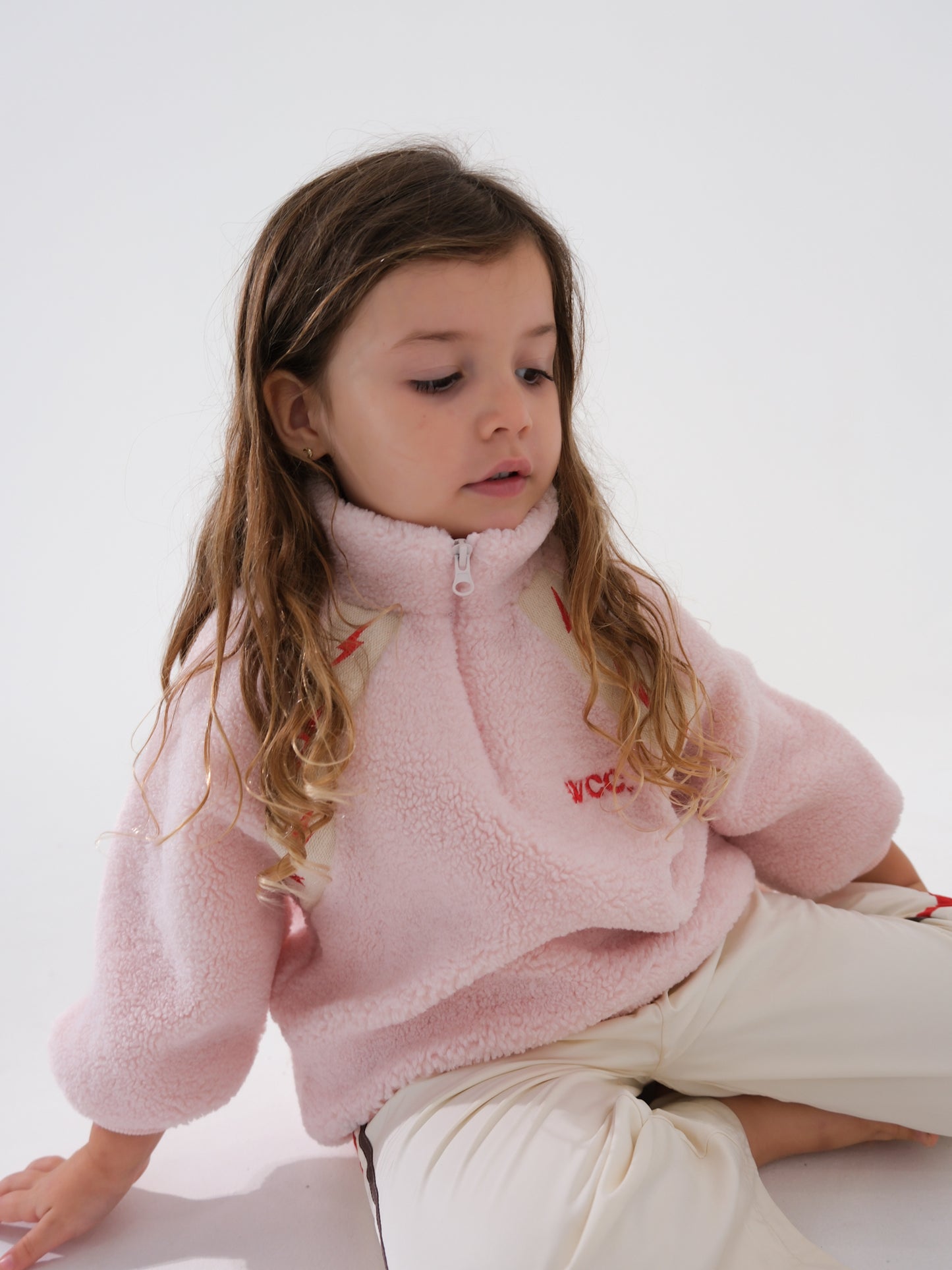 pink sherpa bolt jumper