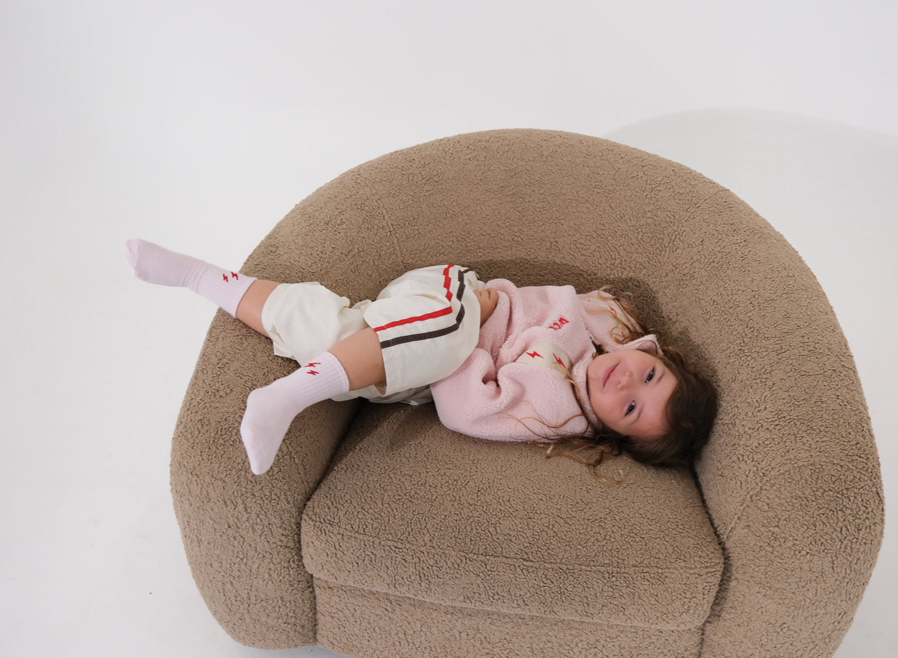 pink sherpa bolt jumper