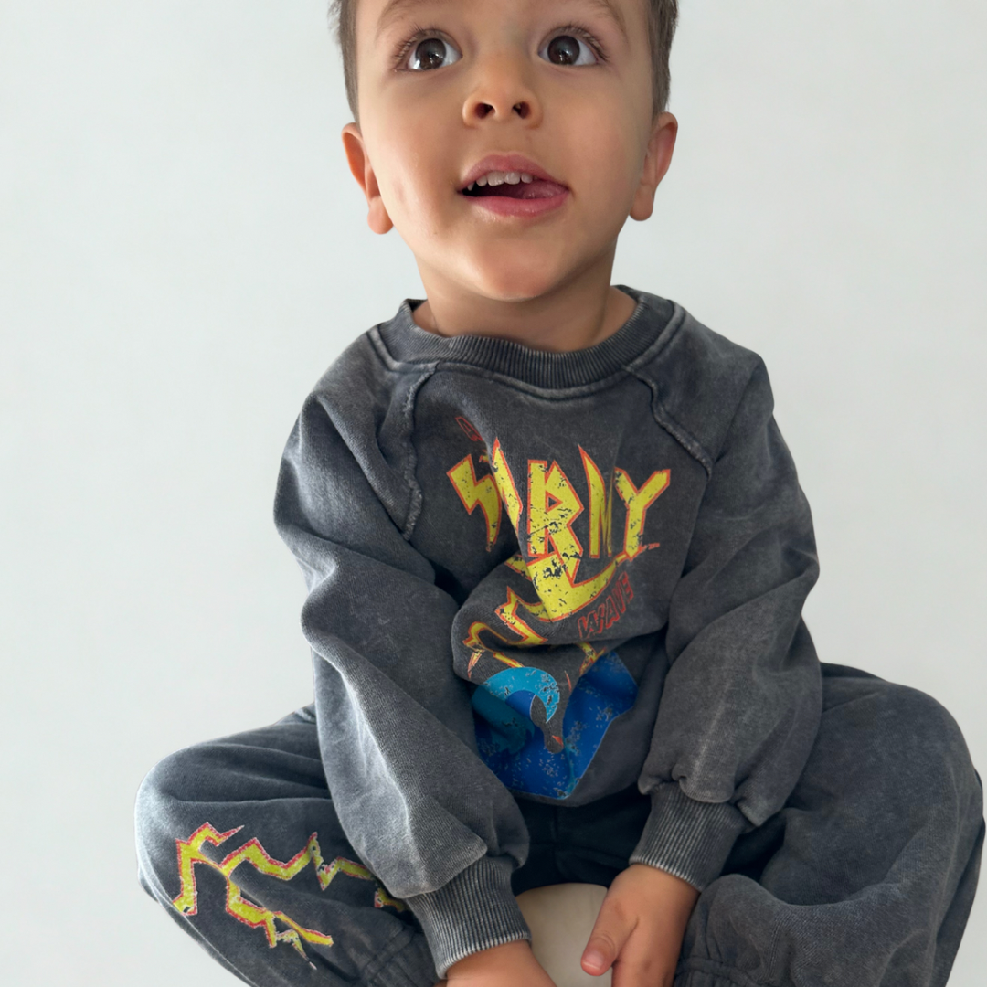 charcoal stormy acid wash jumper