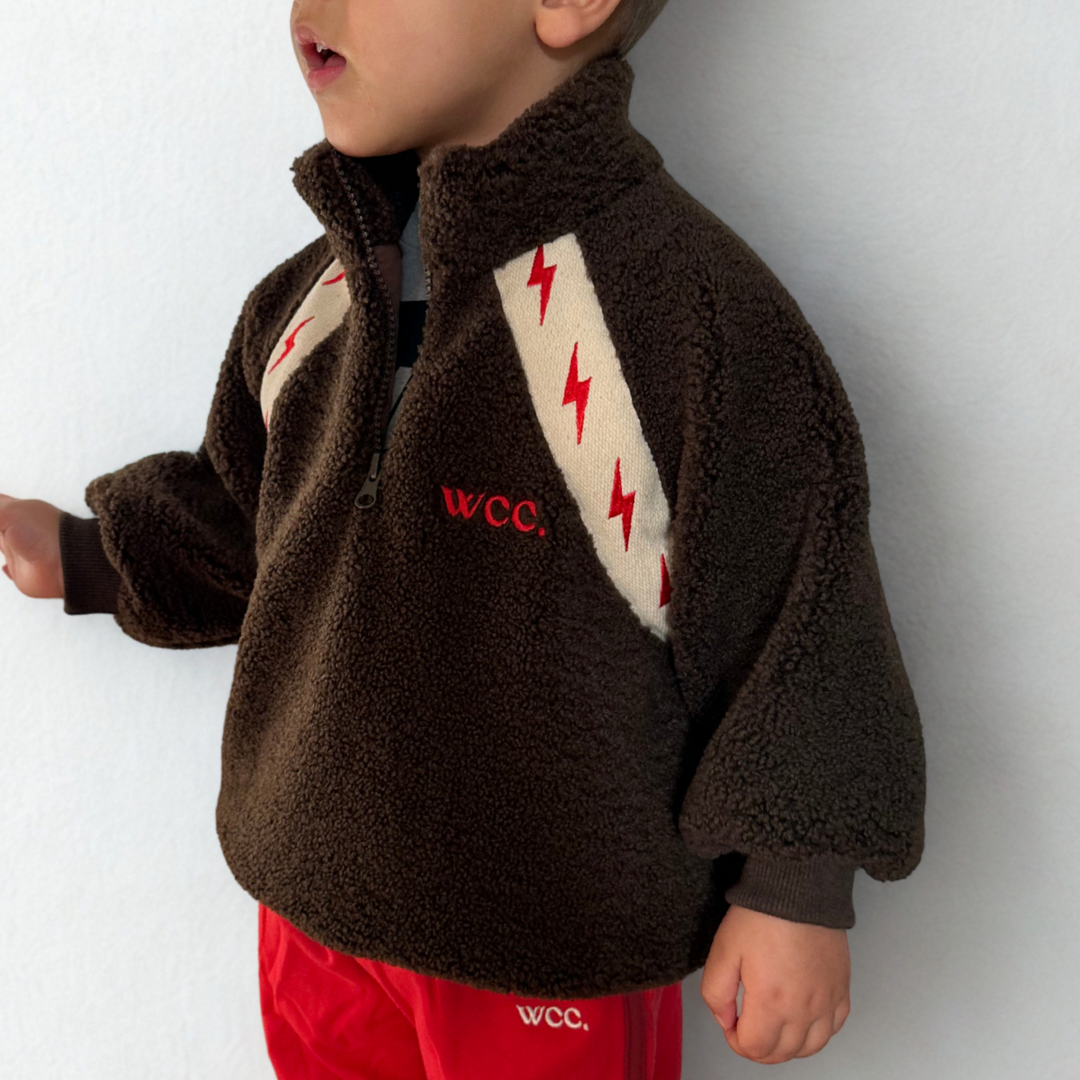 choc brown sherpa bolt jumper