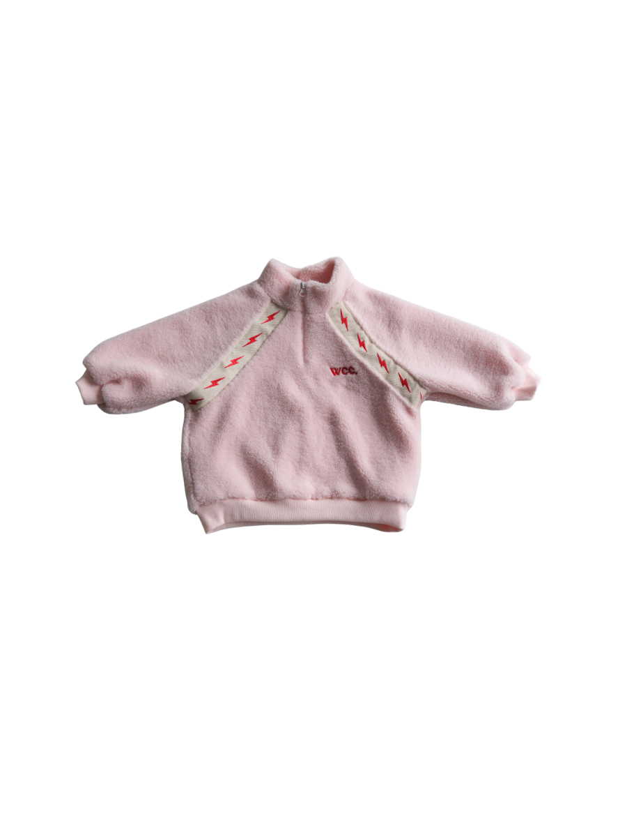 pink sherpa bolt jumper