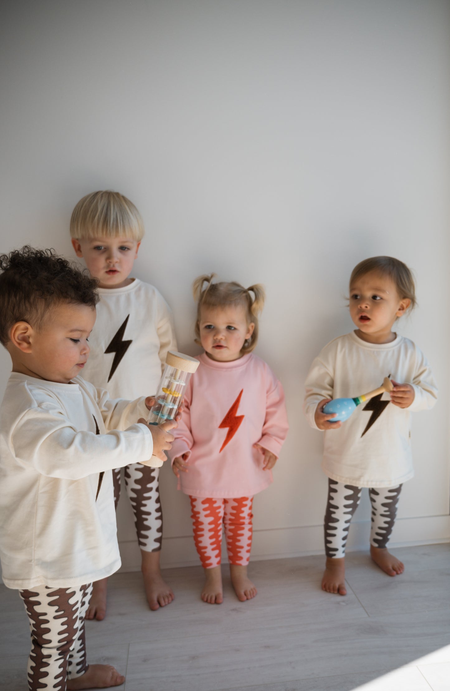 lightning bolt long sleeve tee - beige