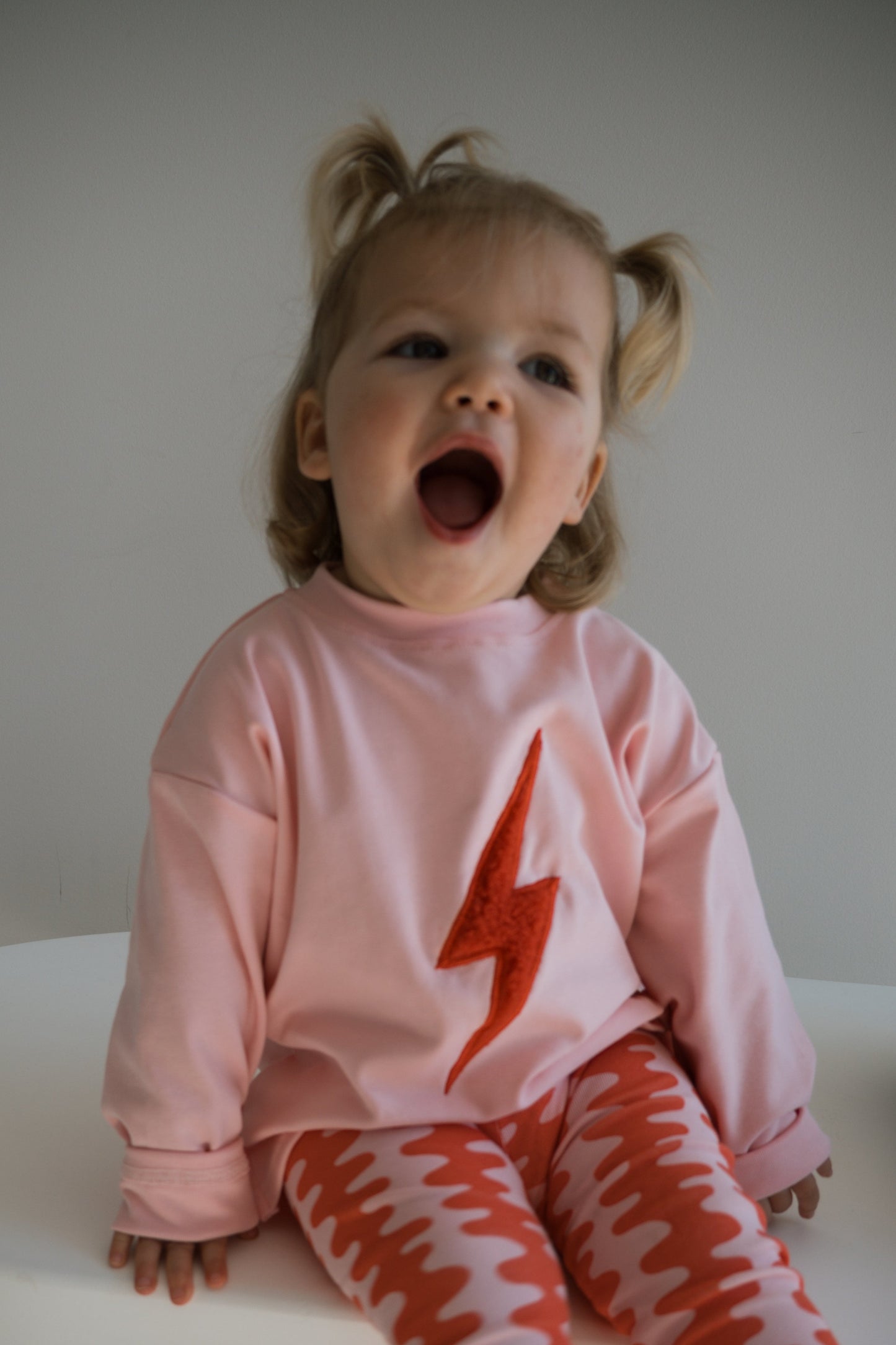 lightning bolt long sleeve tee - pink