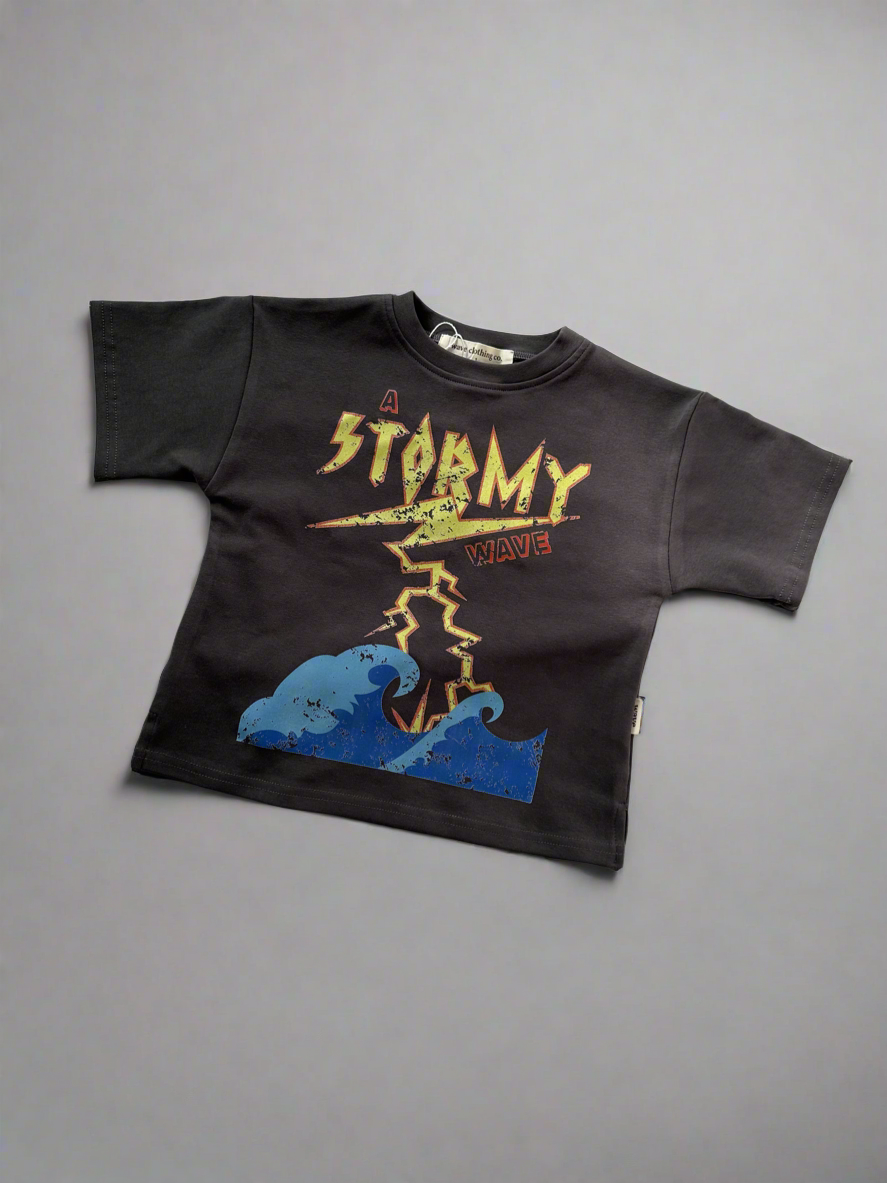 stormy oversized tee - charcoal