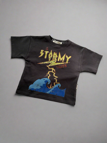 stormy oversized tee - charcoal