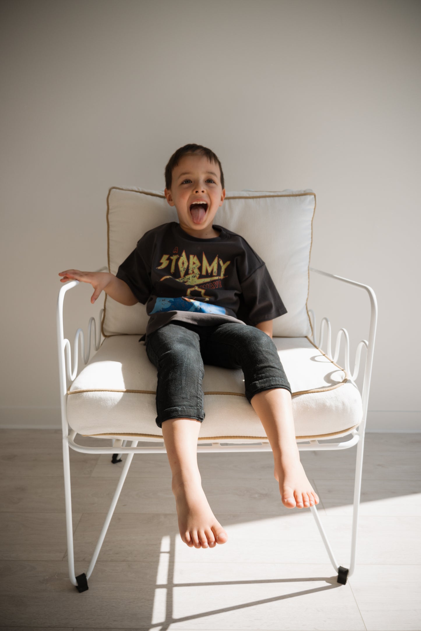 stormy oversized tee - charcoal