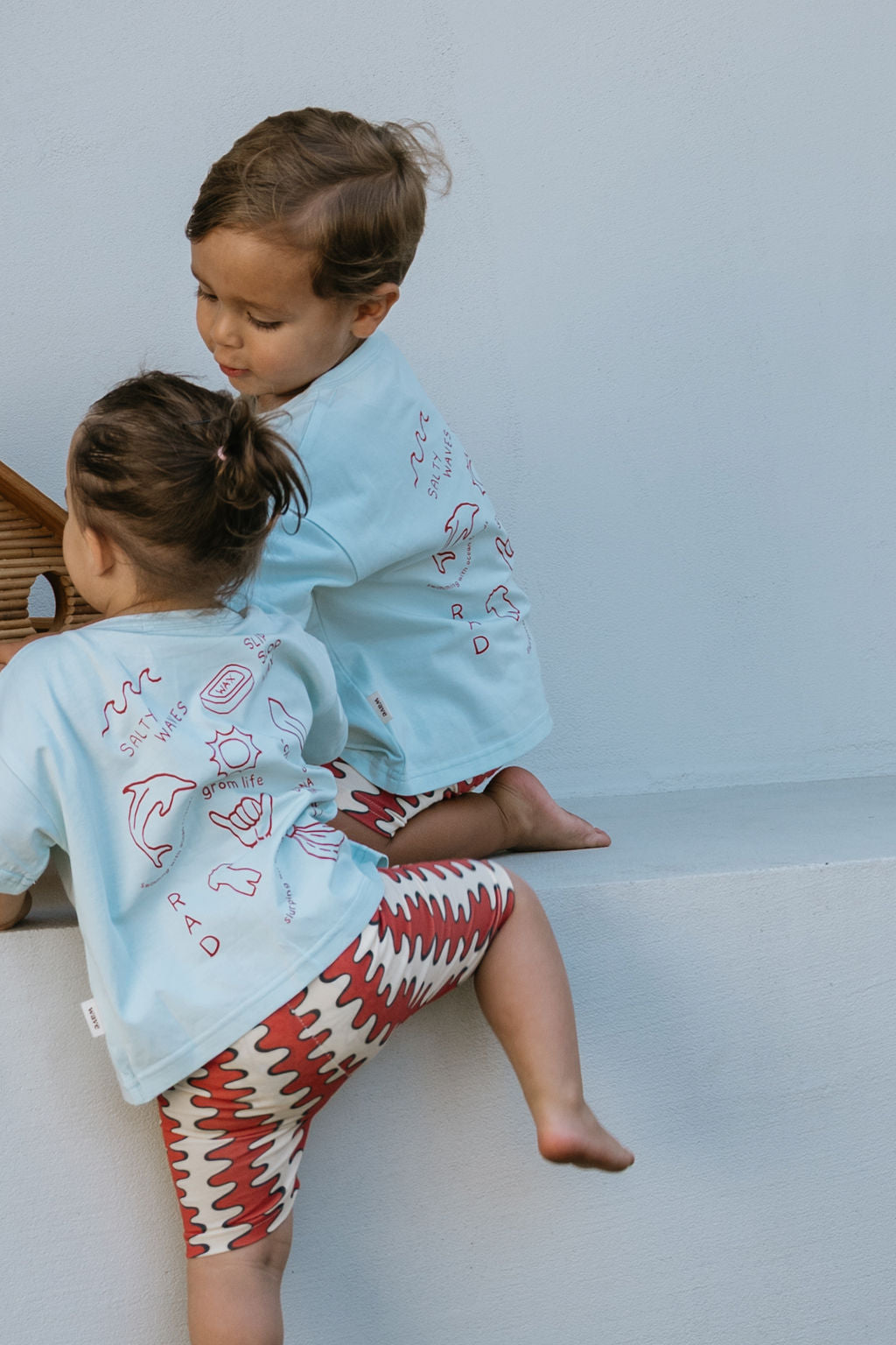 wave surf club oversized tee