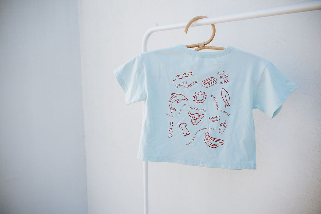 wave surf club oversized tee