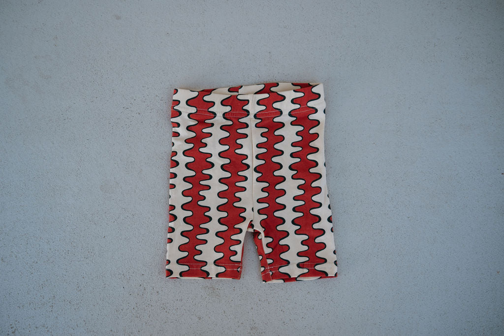 serpent bike shorts - red
