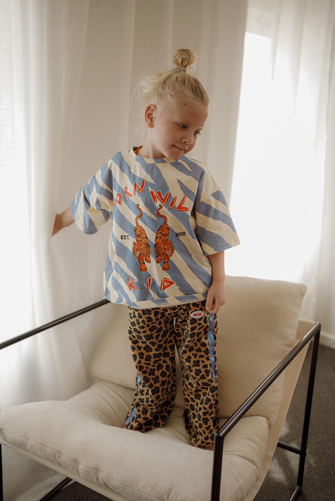 born wild kid - blue tee