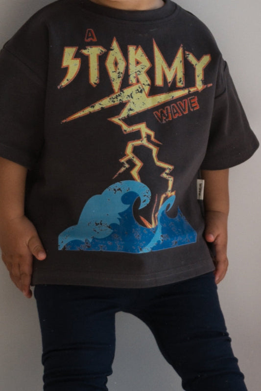 stormy oversized tee - charcoal