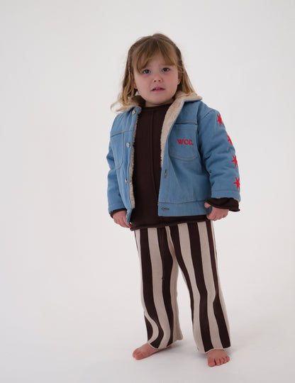 stripe knit pant choc brown