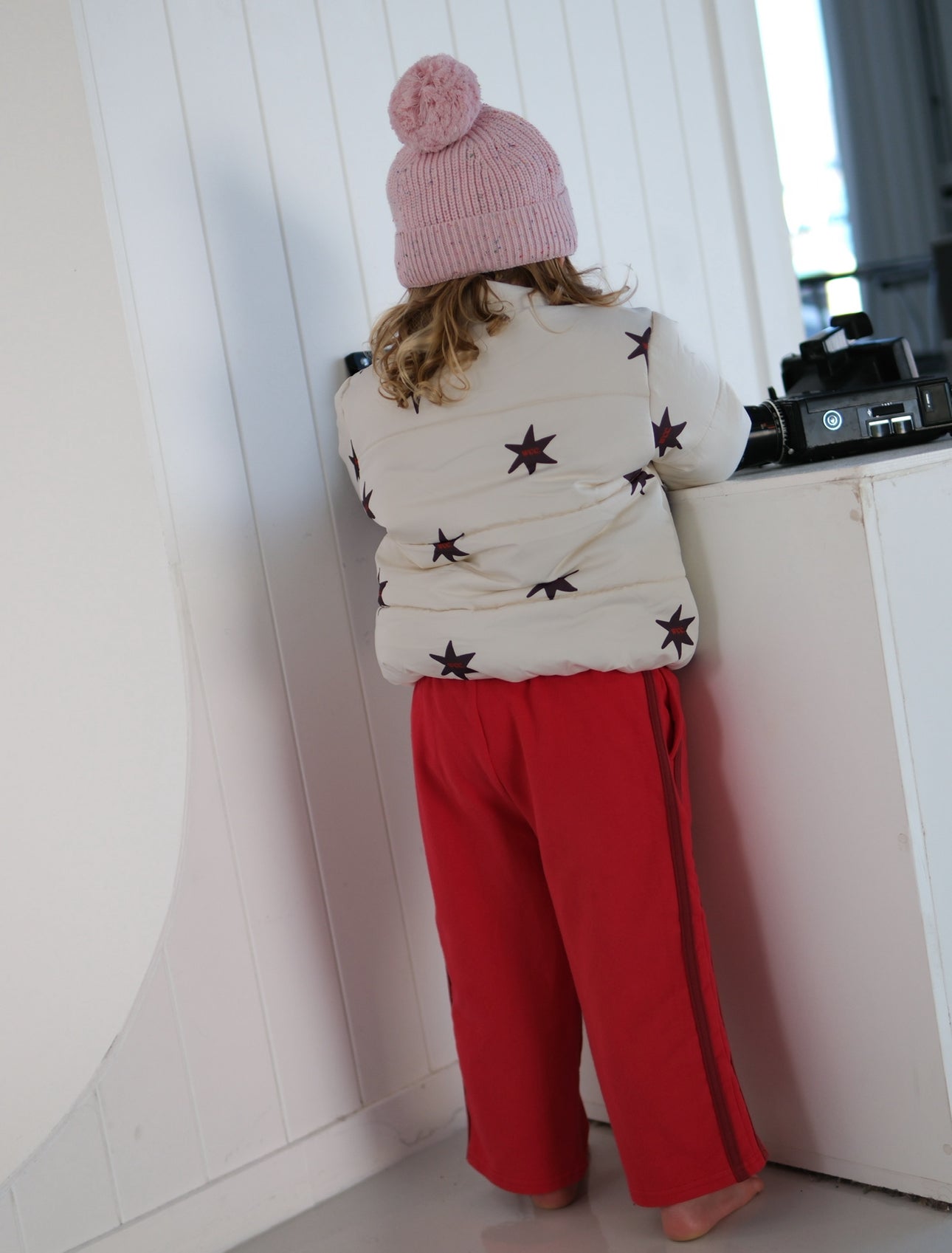 bolt beanie pink