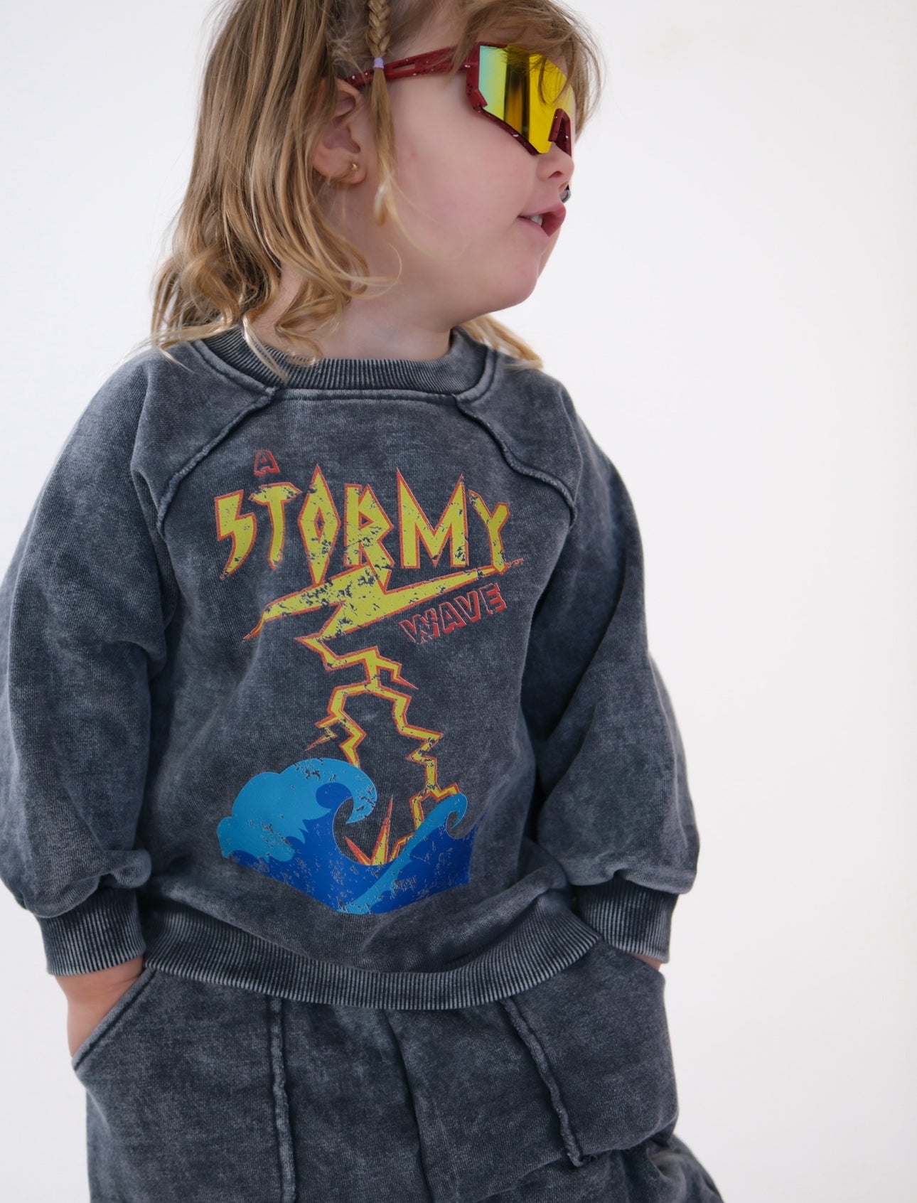 charcoal stormy acid wash jumper