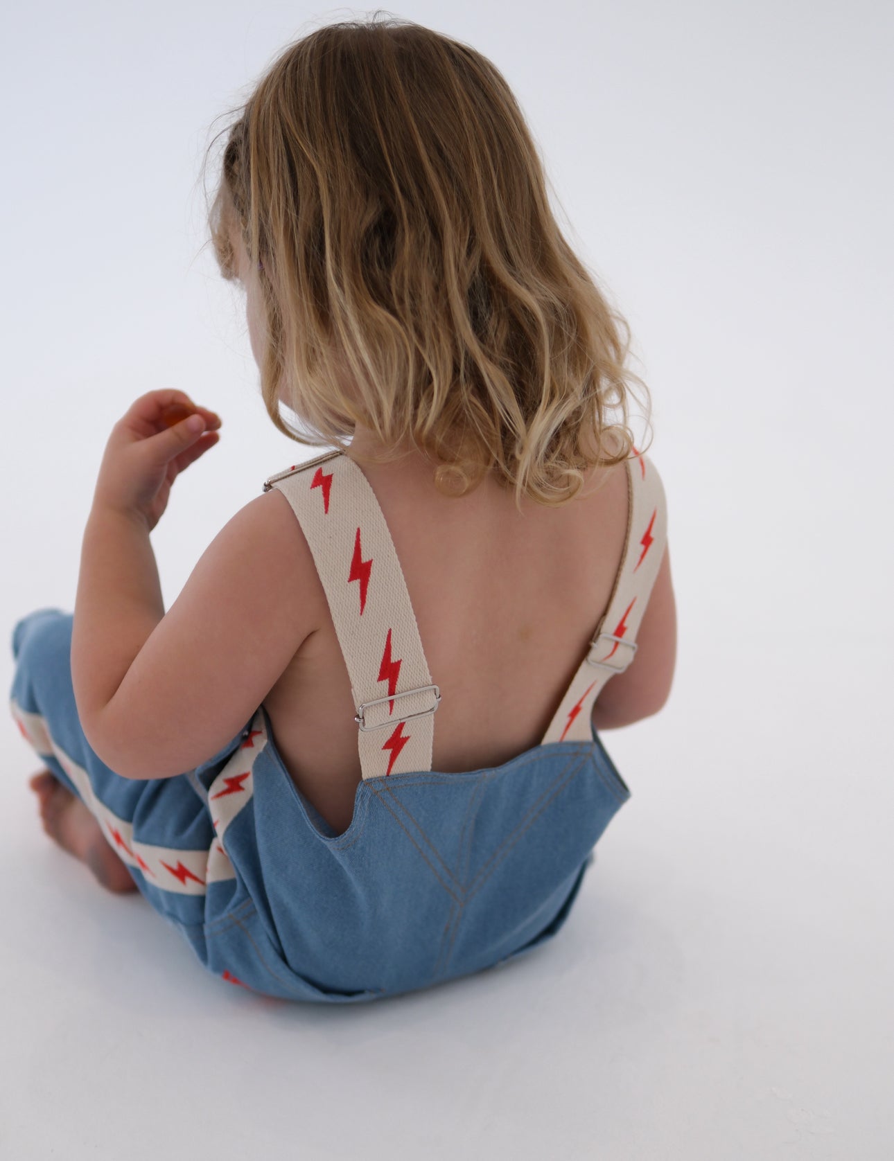 lightning bolt denim overall