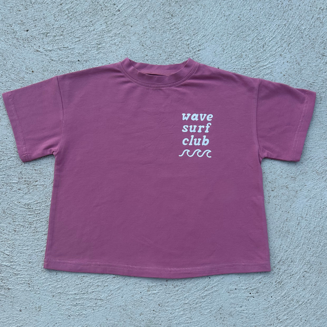 mauve wave surf club tee