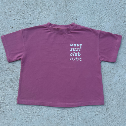 mauve wave surf club tee