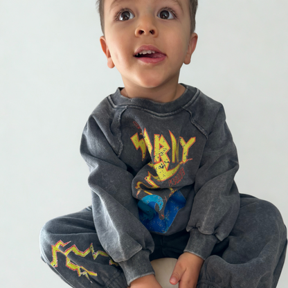 charcoal stormy acid wash jumper