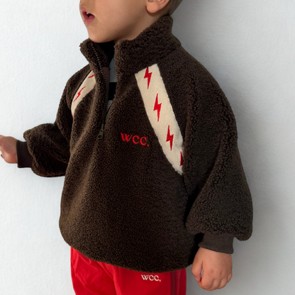 choc brown sherpa bolt jumper