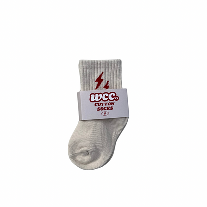cream bolt socks