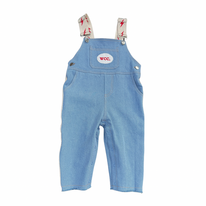 lightning bolt denim overall