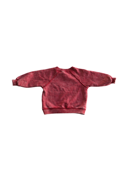 red stormy acid wash jumper