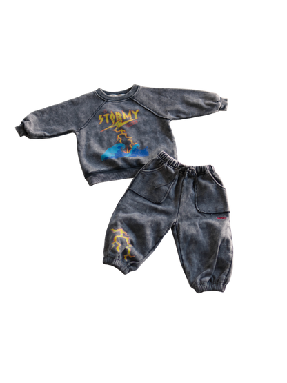 charcoal stormy acid wash pant