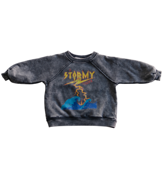 charcoal stormy acid wash jumper