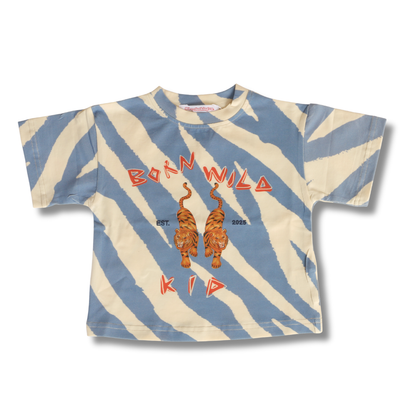 born wild kid - blue tee