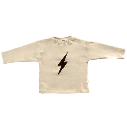 lightning bolt long sleeve tee - beige