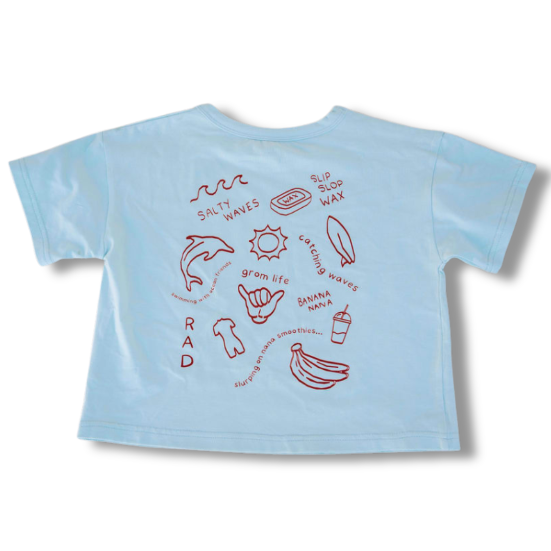 wave surf club oversized tee