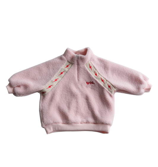 pink sherpa bolt jumper