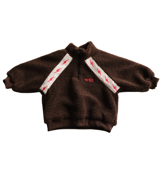 choc brown sherpa bolt jumper