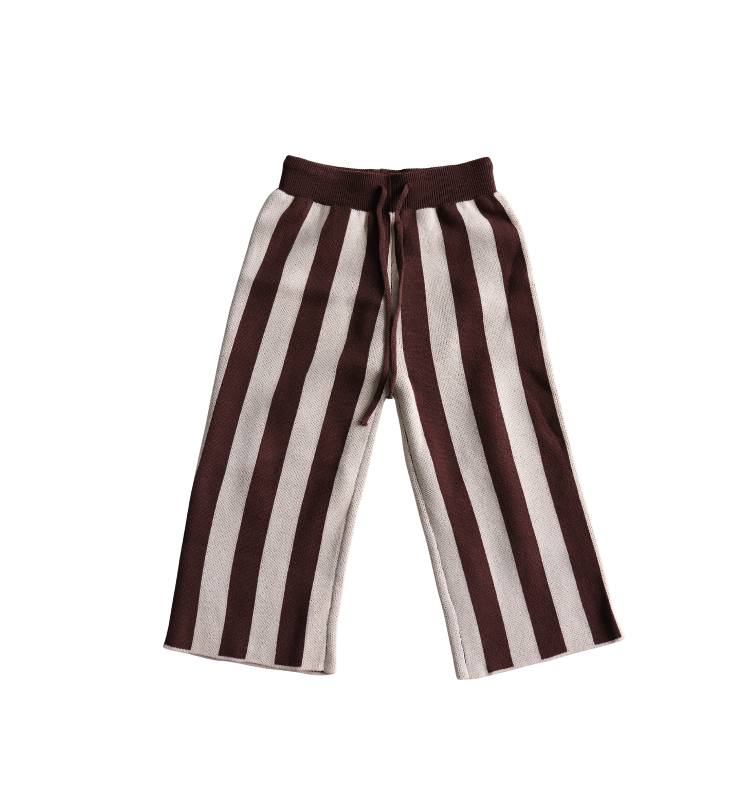 stripe knit pant choc brown