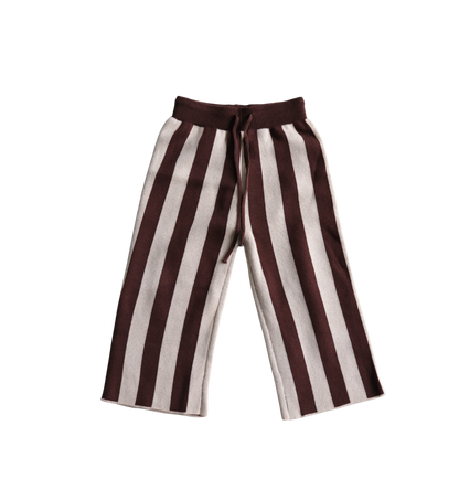 stripe knit pant choc brown