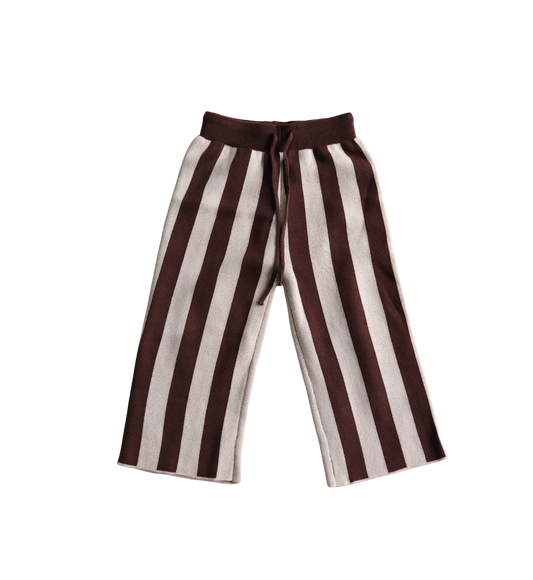 stripe knit pant choc brown