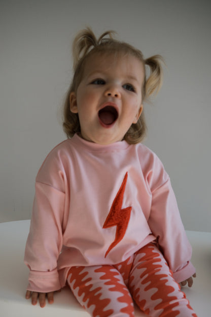 lightning bolt long sleeve tee - pink